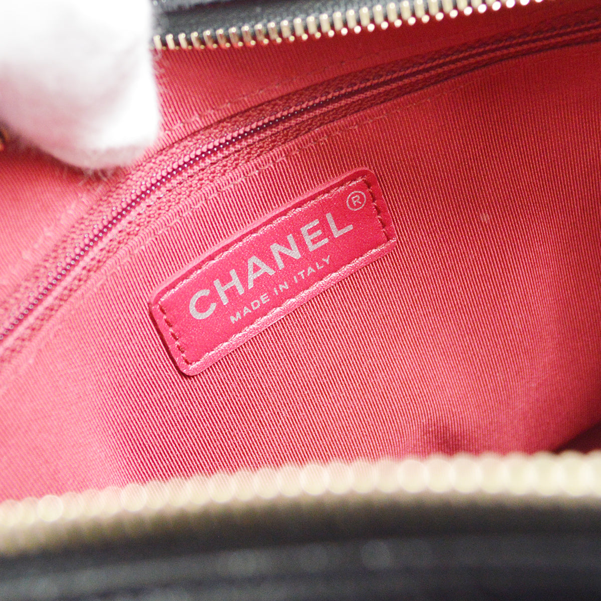 Chanel 2017-2018 Black Felt Calfskin Gabrielle Shoulder Bag