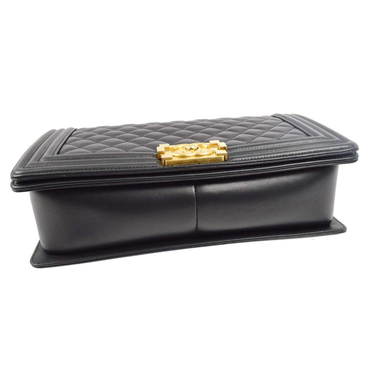 Boy Chanel 2014-2015 Black Lambskin Double Chain Shoulder Bag