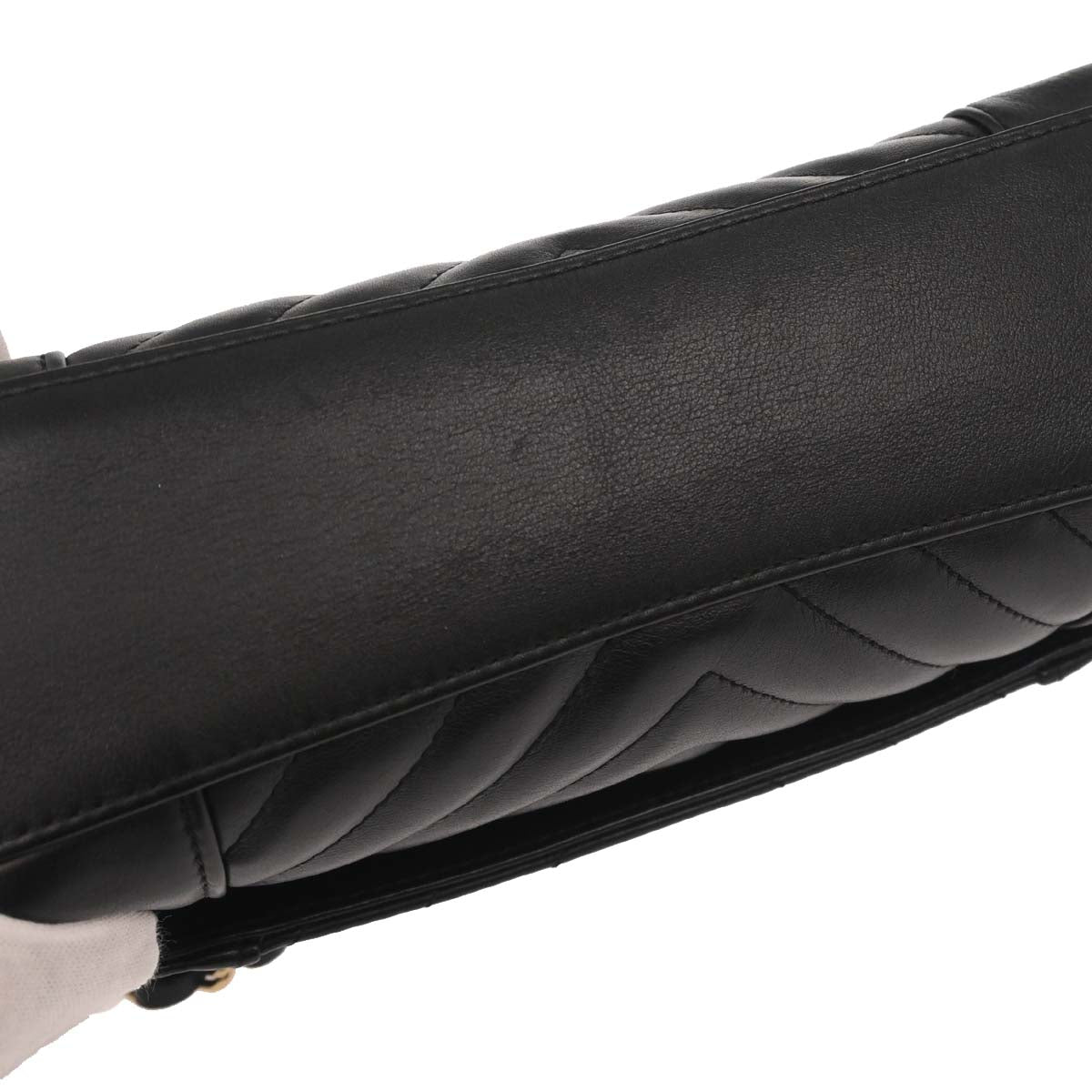 Chanel Black Lambskin Straight Flap Shoulder Bag