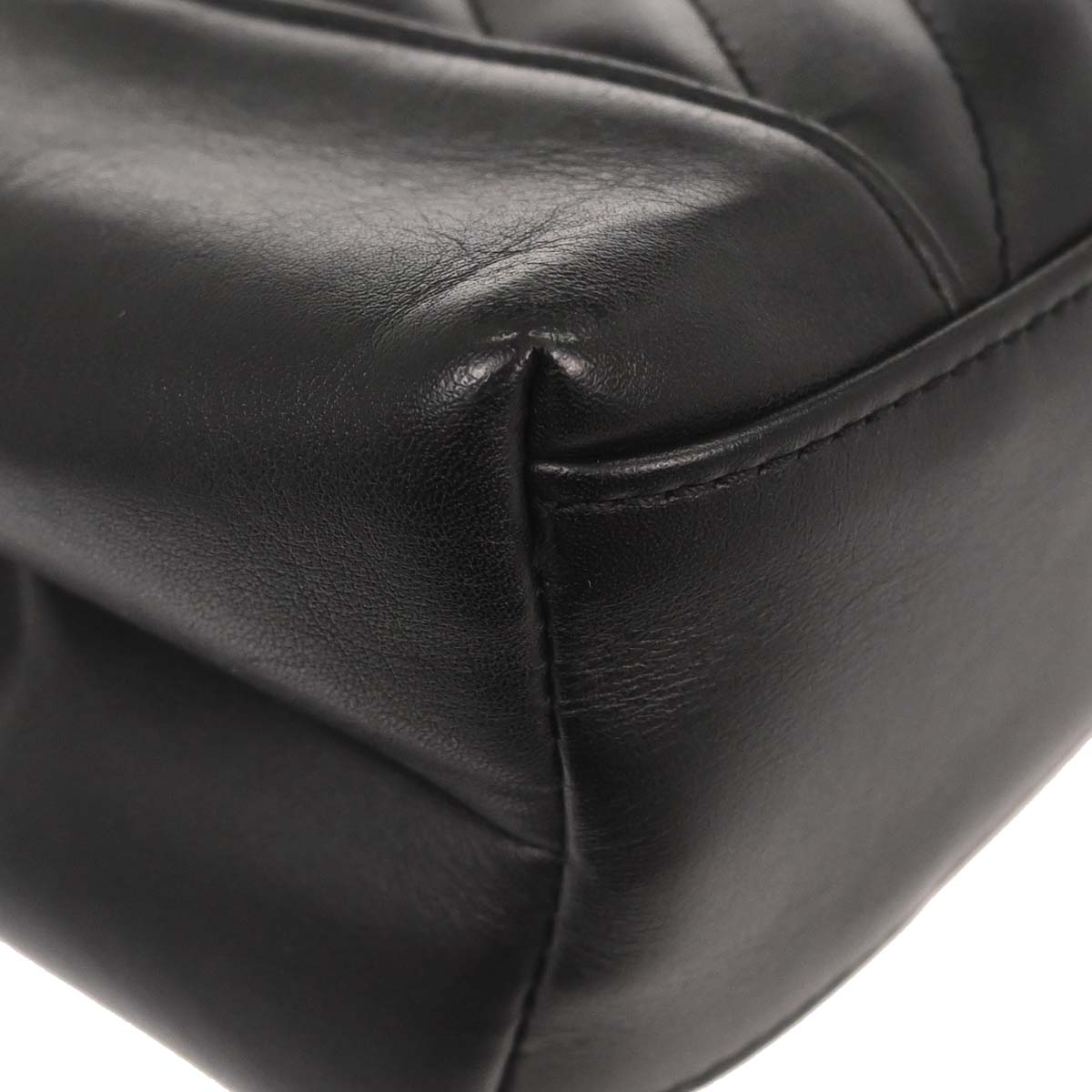 Chanel Black Lambskin Straight Flap Shoulder Bag