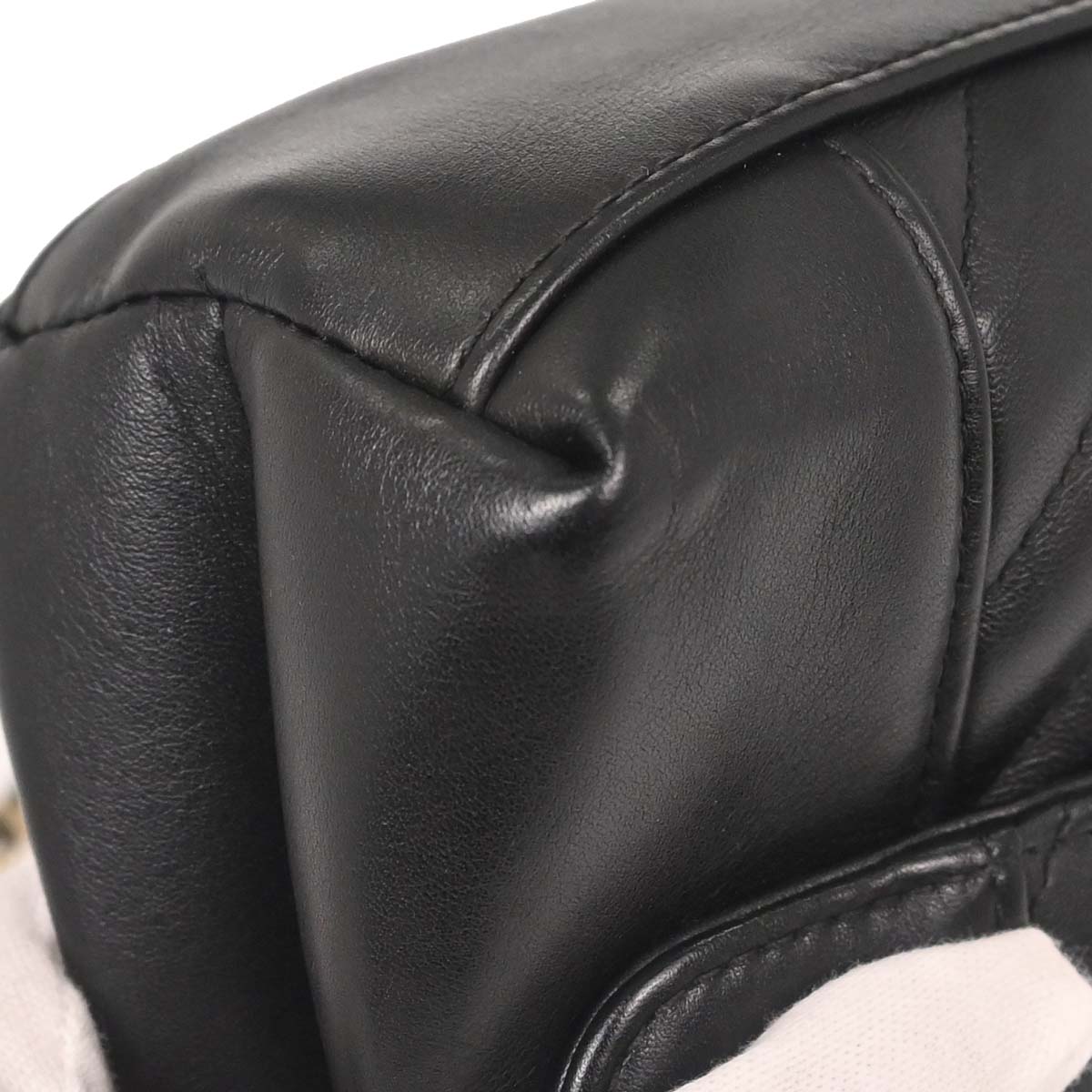 Chanel Black Lambskin Straight Flap Shoulder Bag