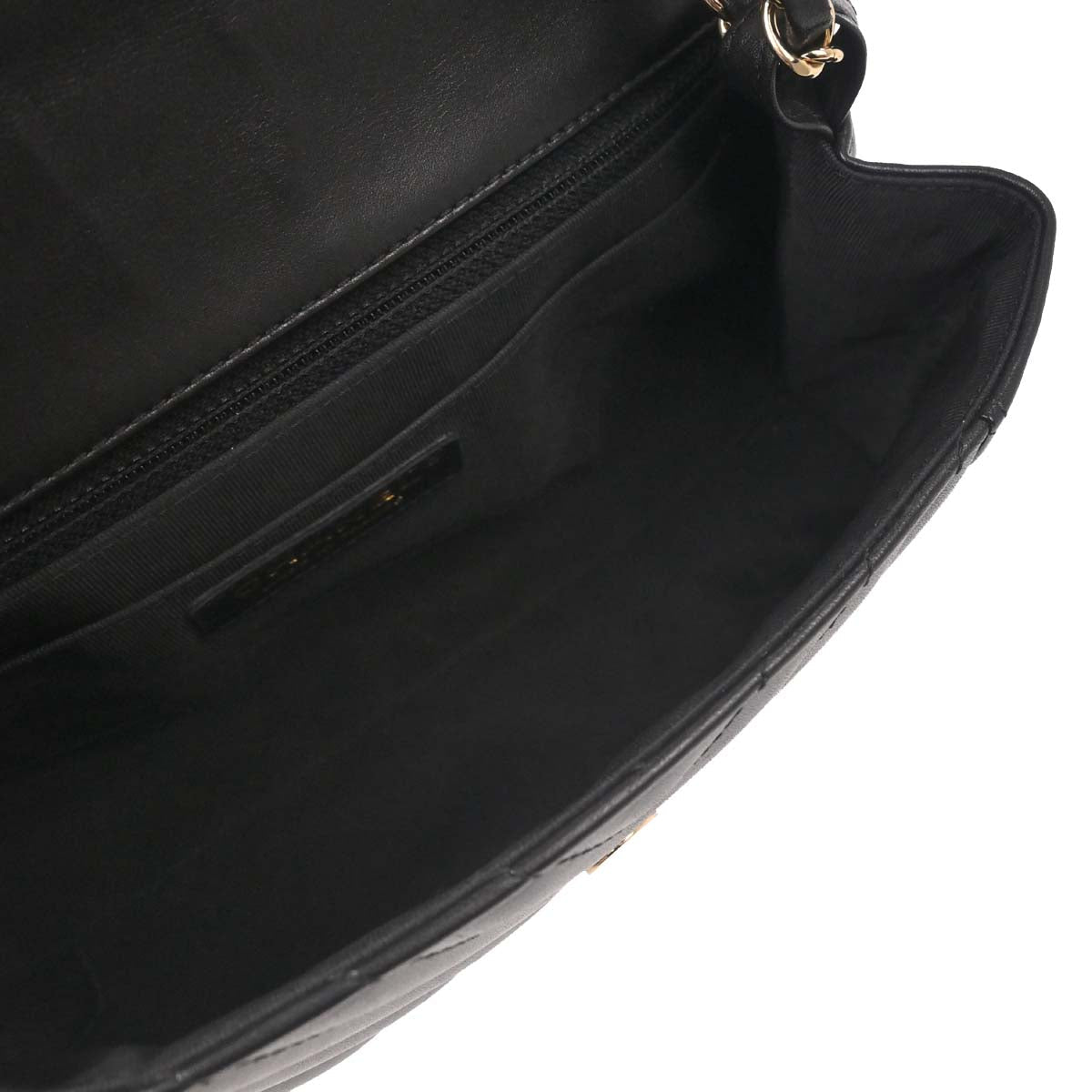 Chanel Black Lambskin Straight Flap Shoulder Bag