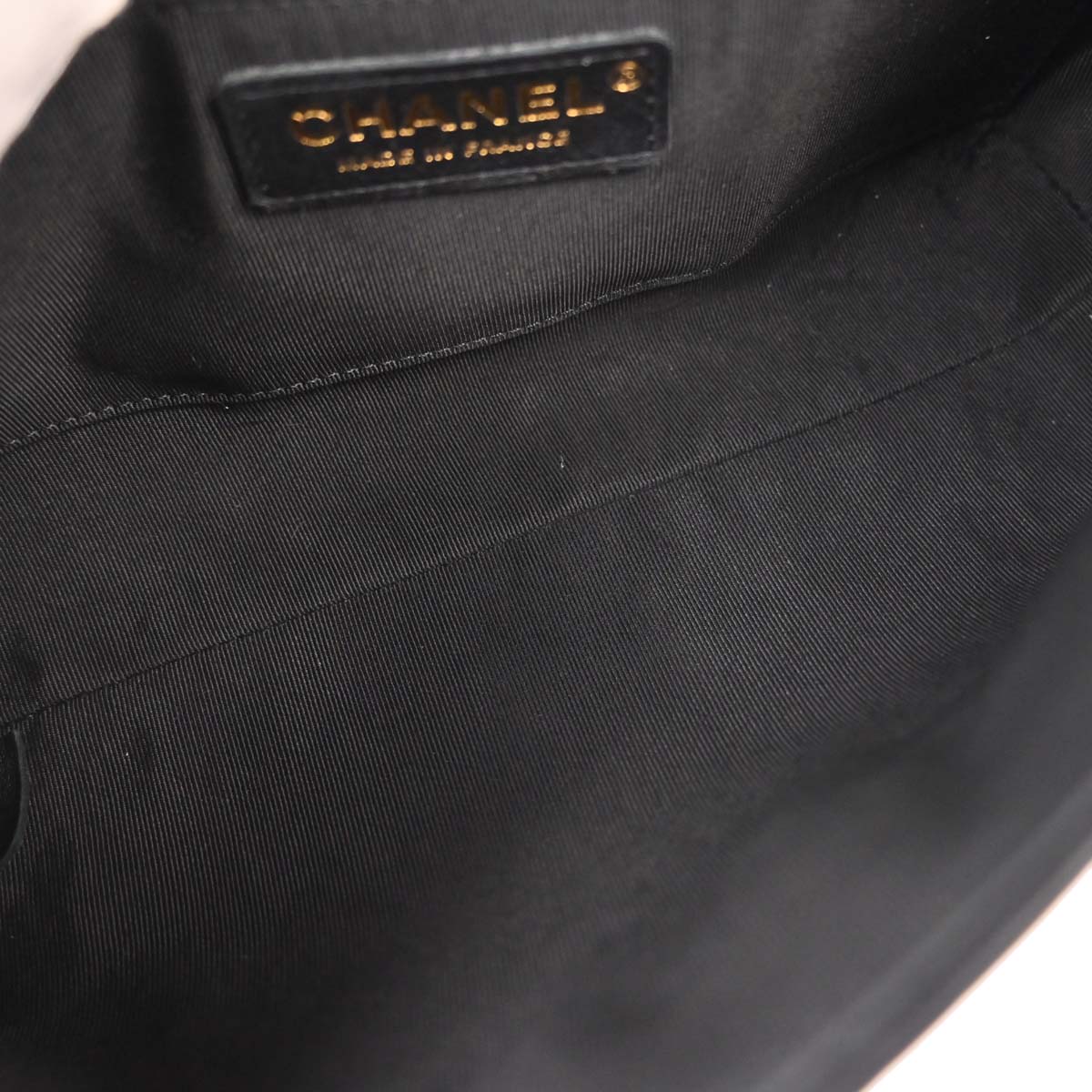 Chanel Black Lambskin Straight Flap Shoulder Bag