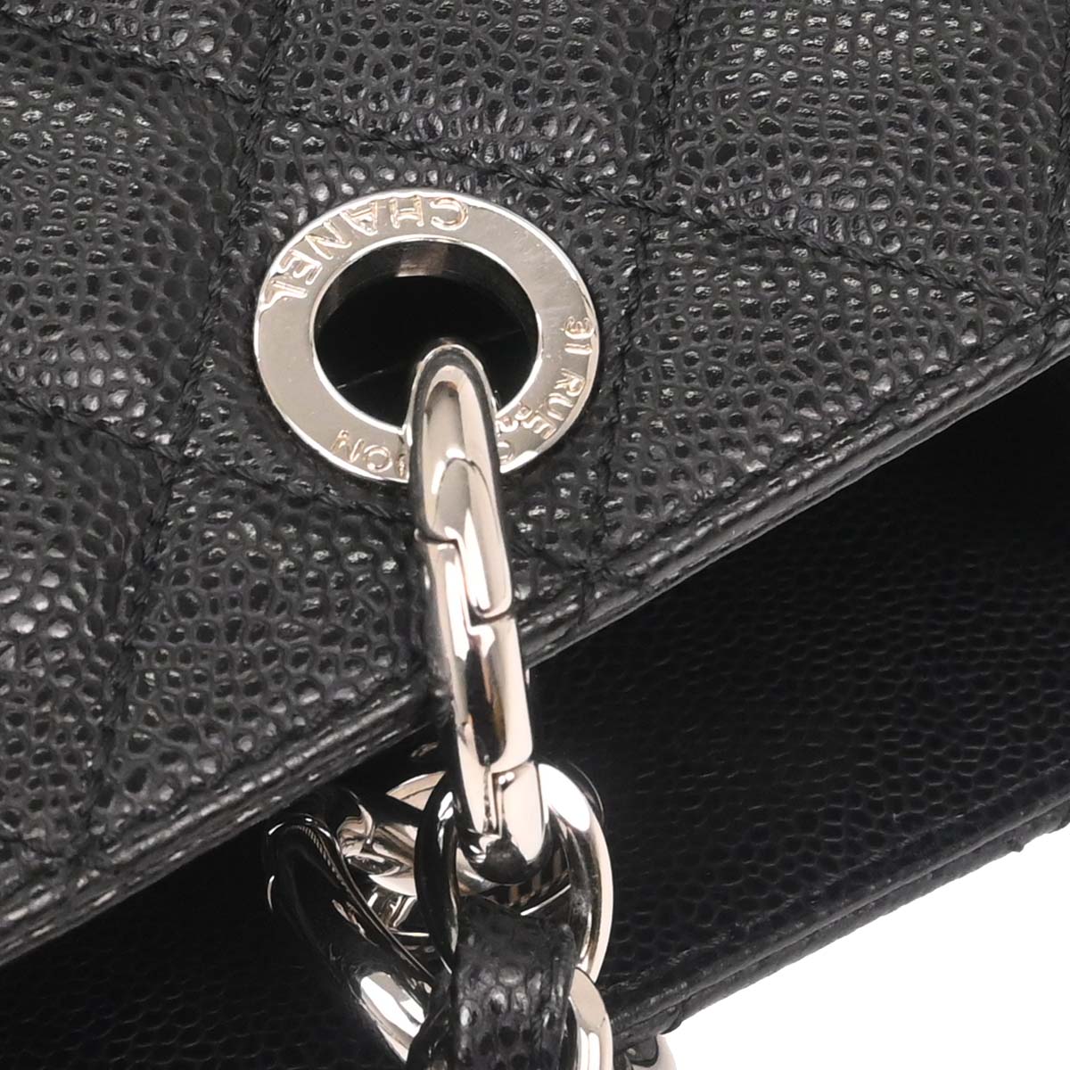 Chanel Black Caviar Skin Grand Shopping Tote GST XL Chain Handbag