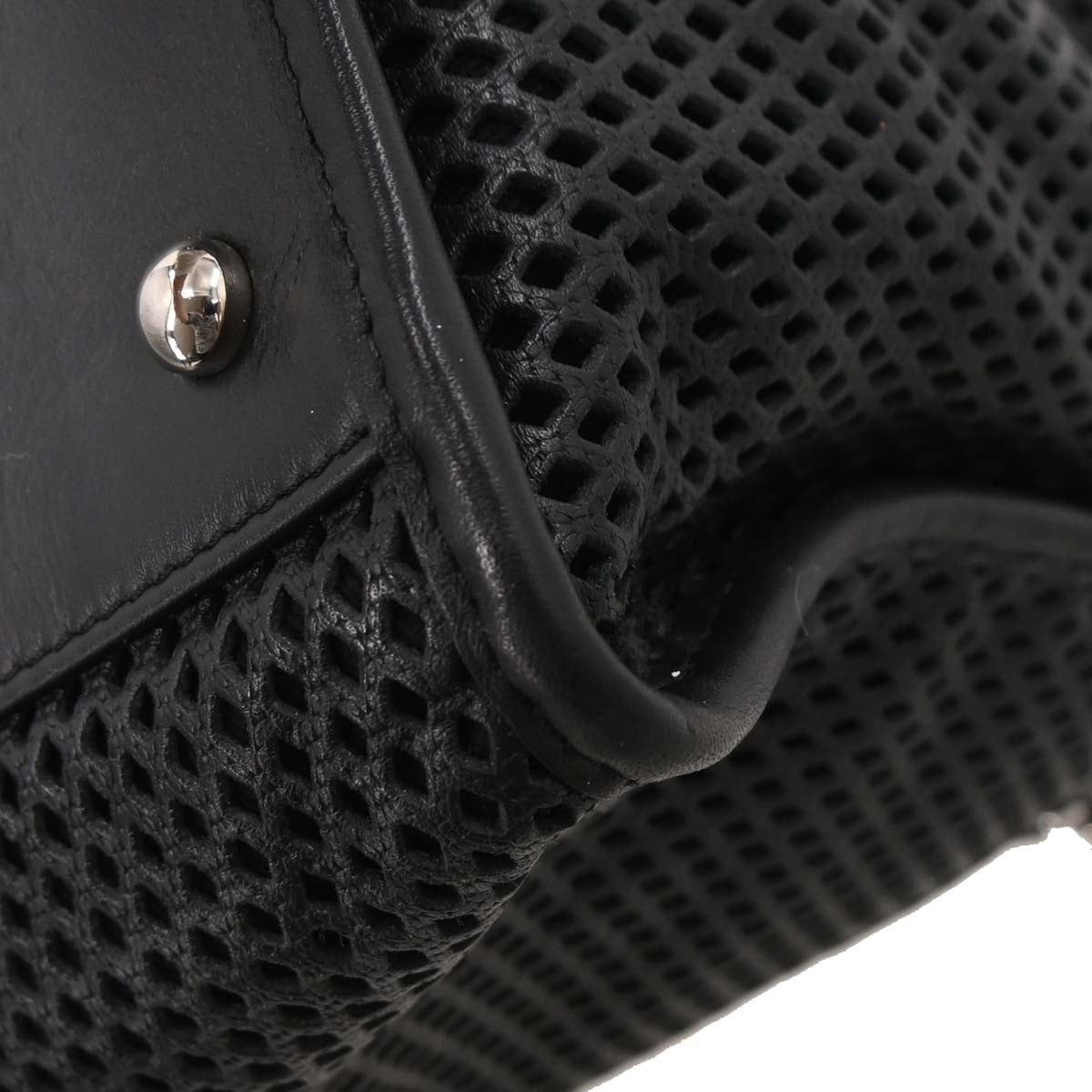 Chanel Black Perforated Calfskin Up In The Air Tote 2way Shoulder Chain Handbag