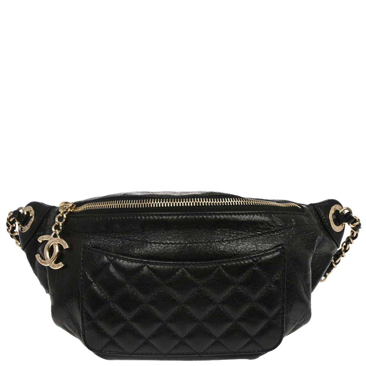 Chanel Black Calfskin Waist Bum Bag