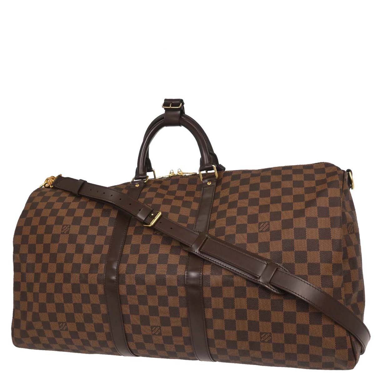 Louis Vuitton Damier Keepall Bandouliere 55 Duffle Shoulder Bag N41414