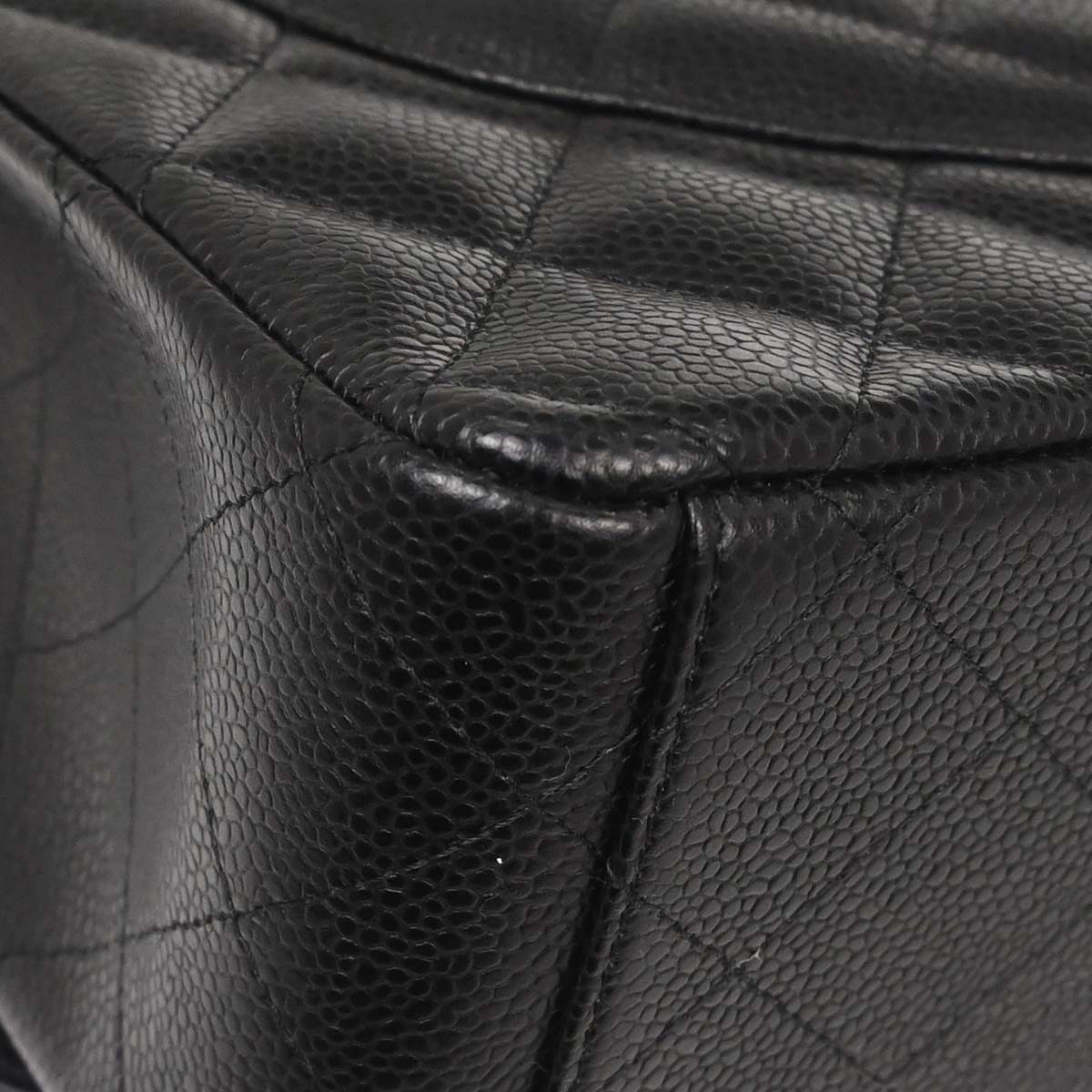 Chanel Black Caviar Skin Maxi Classic Double Flap Shoulder Bag