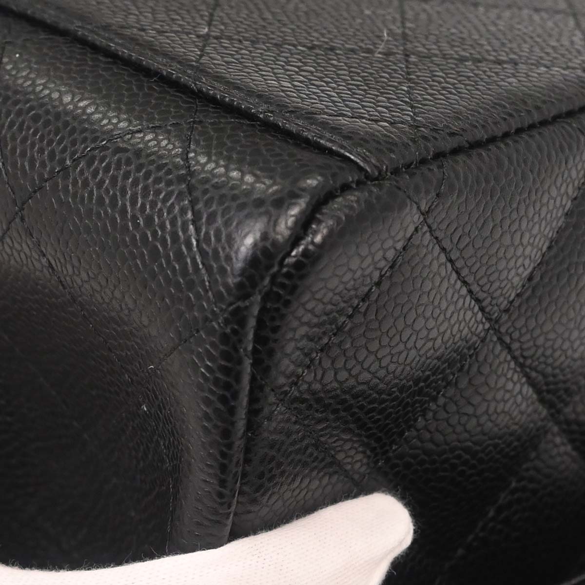 Chanel Black Caviar Skin Maxi Classic Double Flap Shoulder Bag