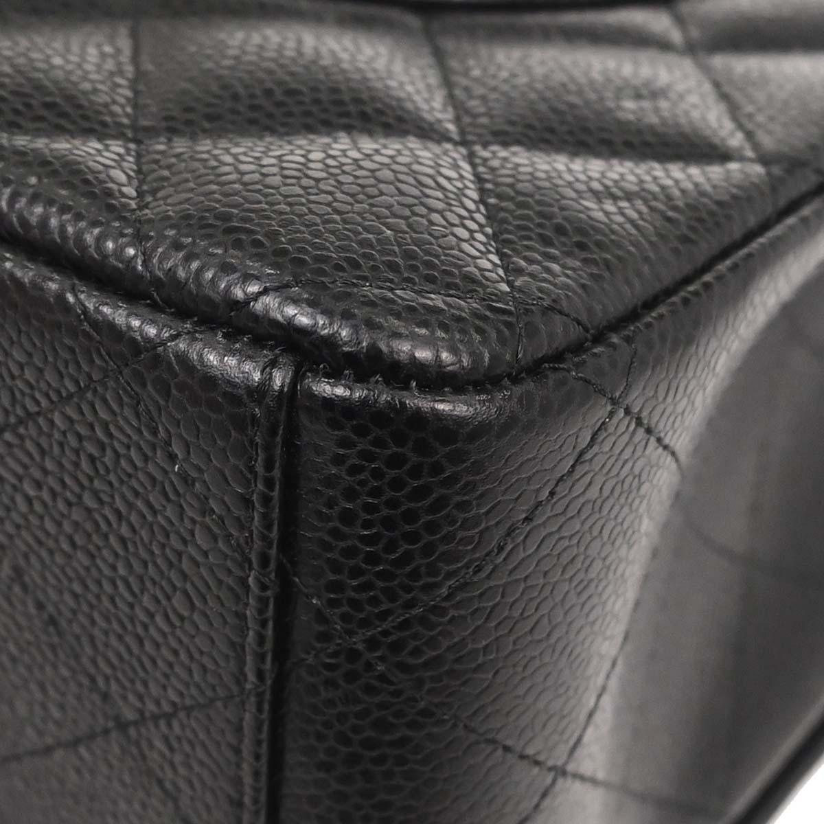 Chanel Black Caviar Skin Maxi Classic Double Flap Shoulder Bag