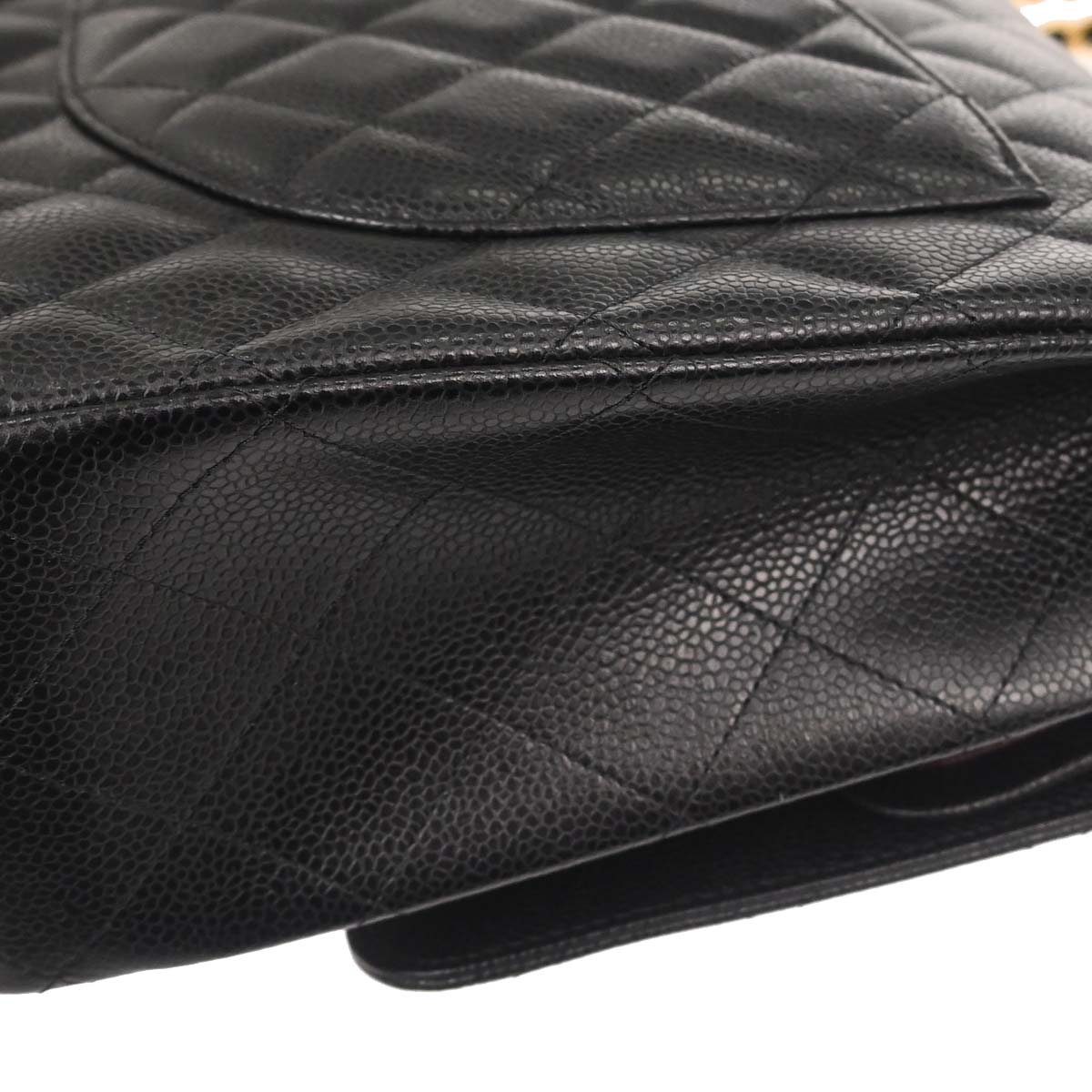 Chanel Black Caviar Skin Maxi Classic Double Flap Shoulder Bag