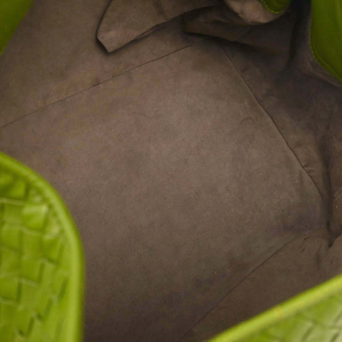 Bottega Veneta Green Lambskin Intrecciato Tote Handbag