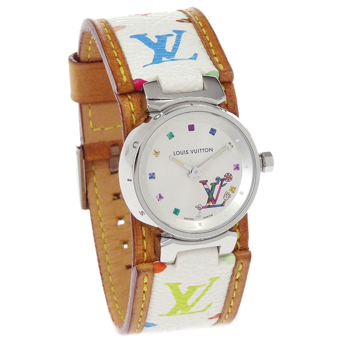 Louis Vuitton Monogram Multicolor Takashi Murakami Q12130 Tambour Watch