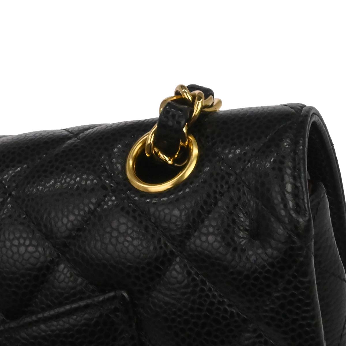 Chanel Black Caivar Medium Classic Double Flap Shoulder Bag