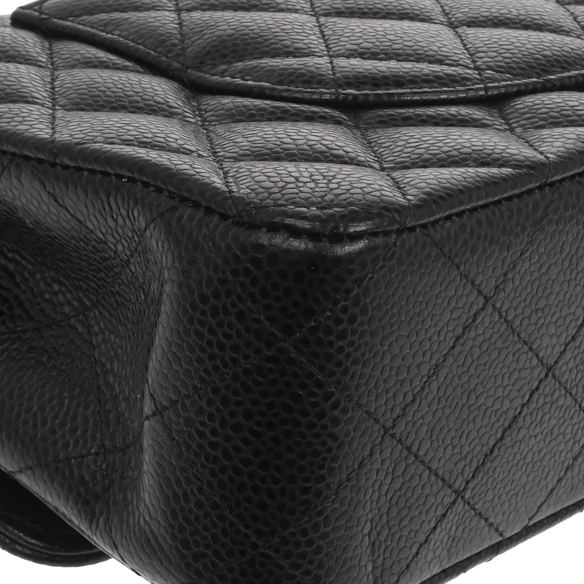 Chanel Black Caivar Medium Classic Double Flap Shoulder Bag