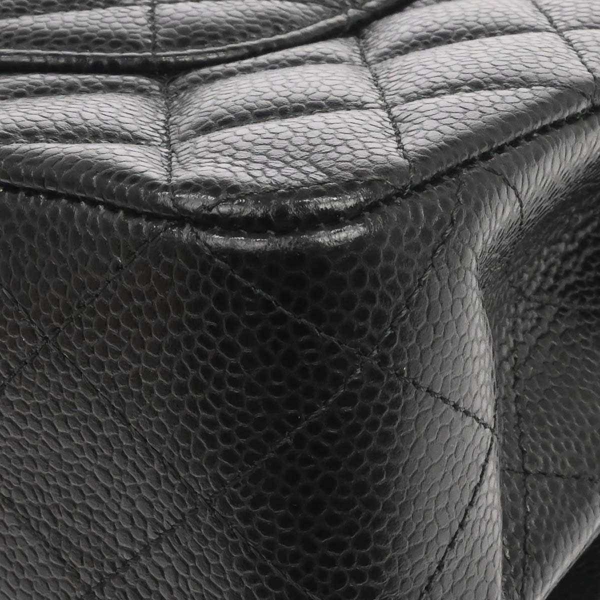 Chanel Black Caivar Medium Classic Double Flap Shoulder Bag