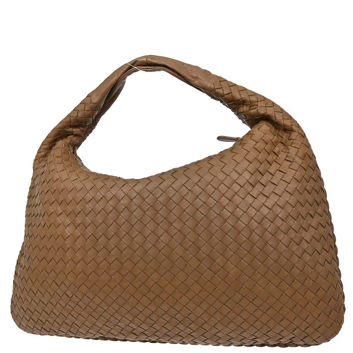 Bottega Veneta Brown Lambskin Intrecciato Hobo Handbag