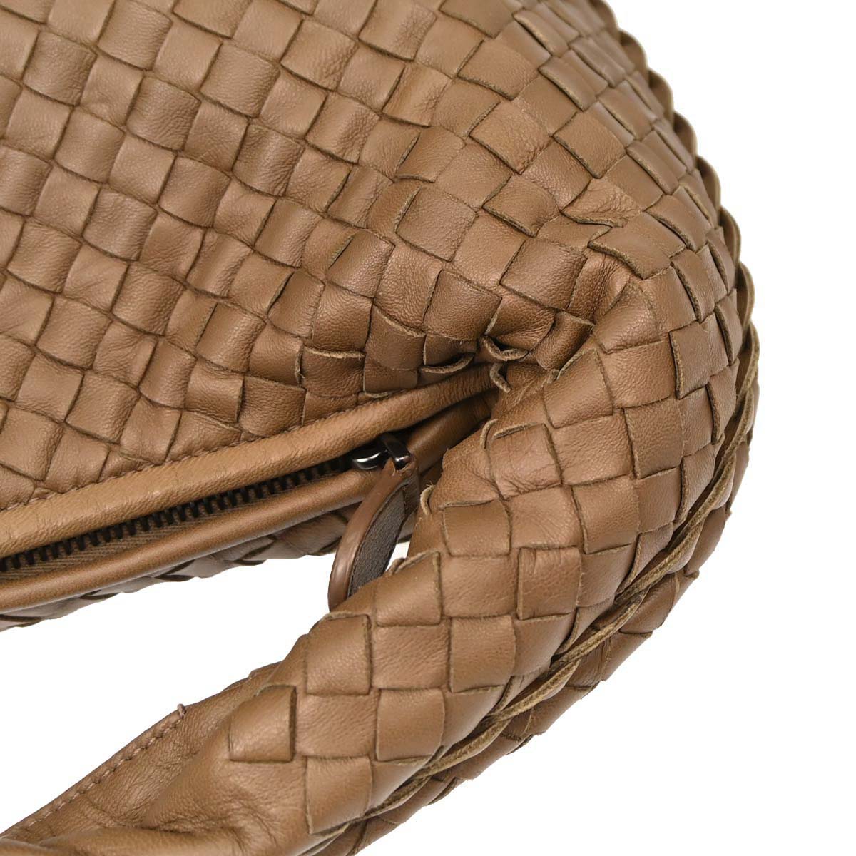 Bottega Veneta Brown Lambskin Intrecciato Hobo Handbag