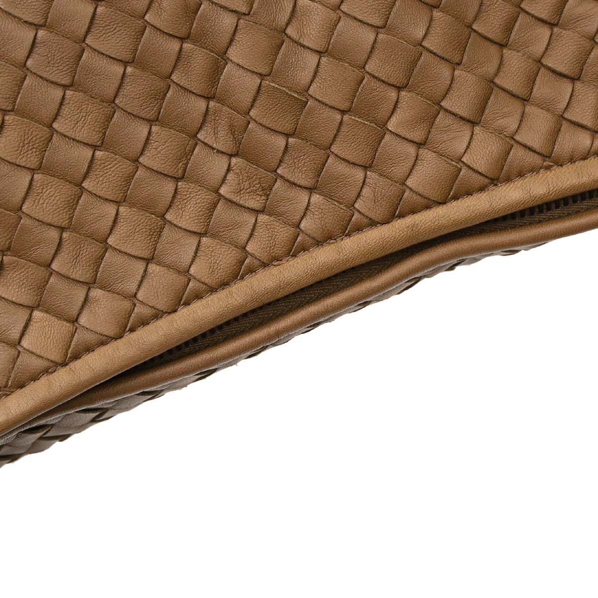 Bottega Veneta Brown Lambskin Intrecciato Hobo Handbag