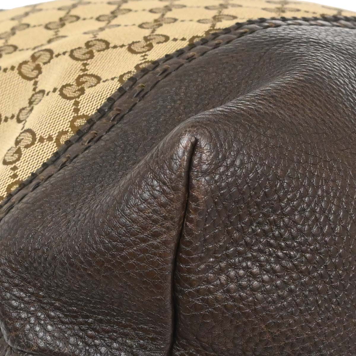 Gucci Beige Canvas Bamboo GG Tote Handbag
