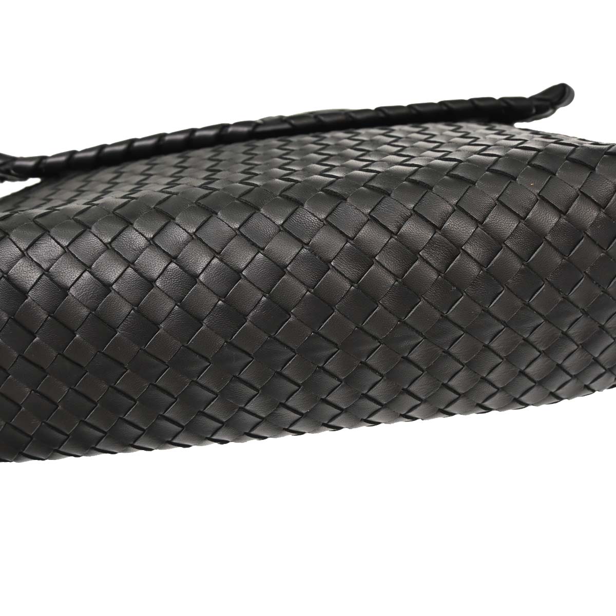 Bottega Veneta Black Lambskin Intrecciato Handbag