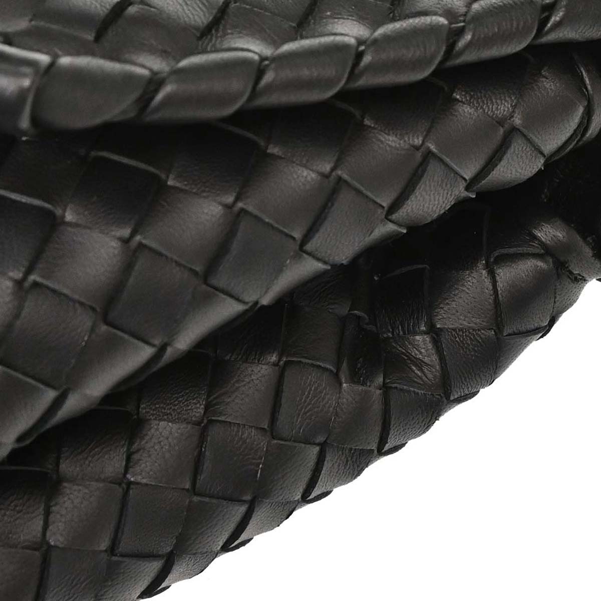 Bottega Veneta Black Lambskin Intrecciato Handbag