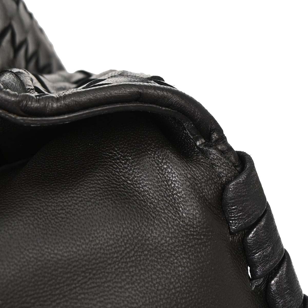 Bottega Veneta Black Lambskin Intrecciato Handbag