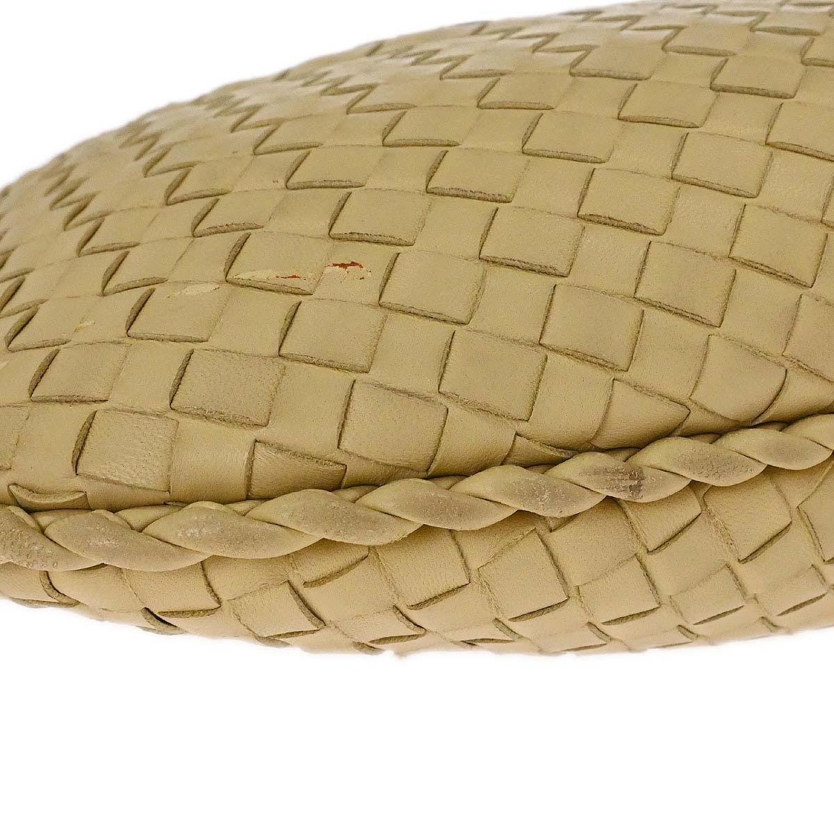 Bottega Veneta Beige Lambskin Intrecciato Hobo Handbag