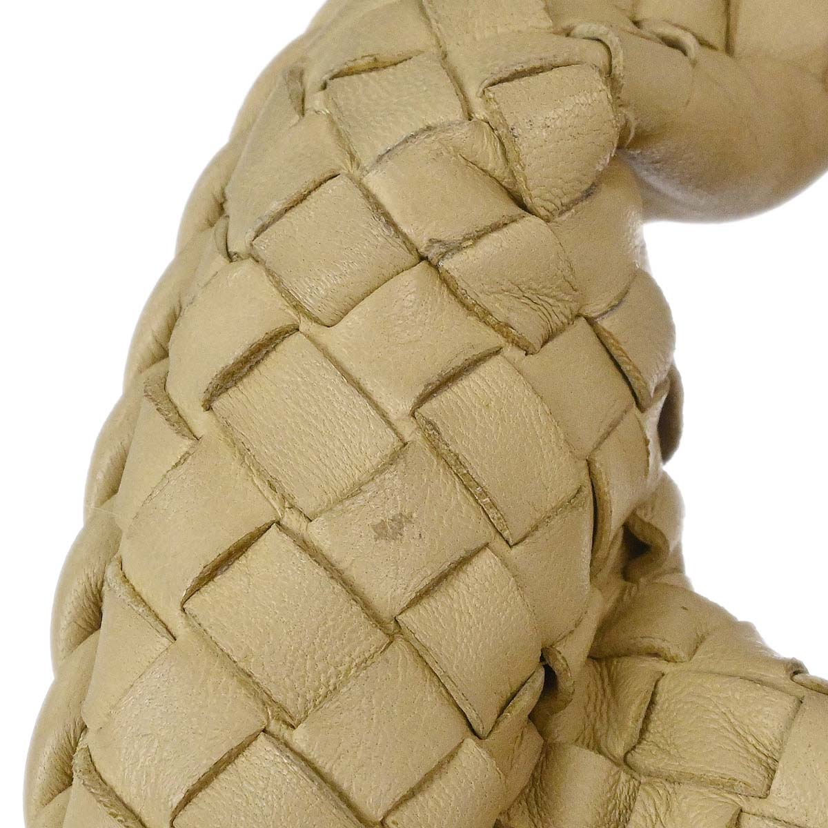 Bottega Veneta Beige Lambskin Intrecciato Hobo Handbag