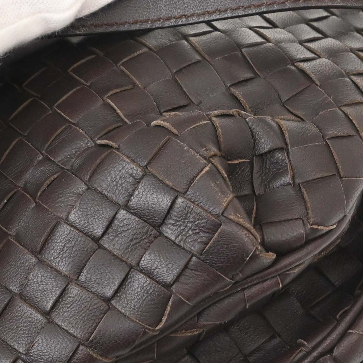 Bottega Veneta Brown Lambskin Intrecciato Shoulder Bag