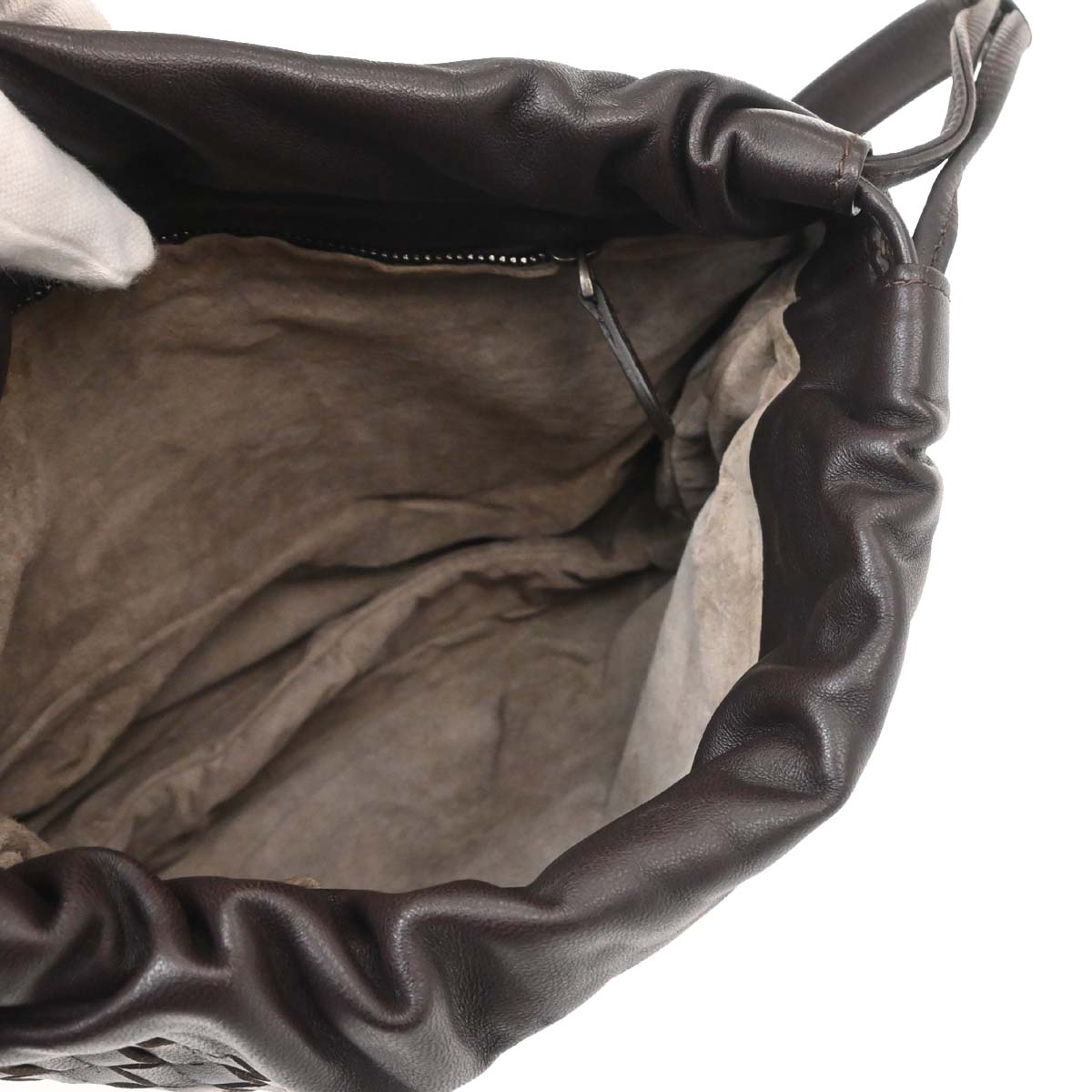 Bottega Veneta Brown Lambskin Intrecciato Shoulder Bag
