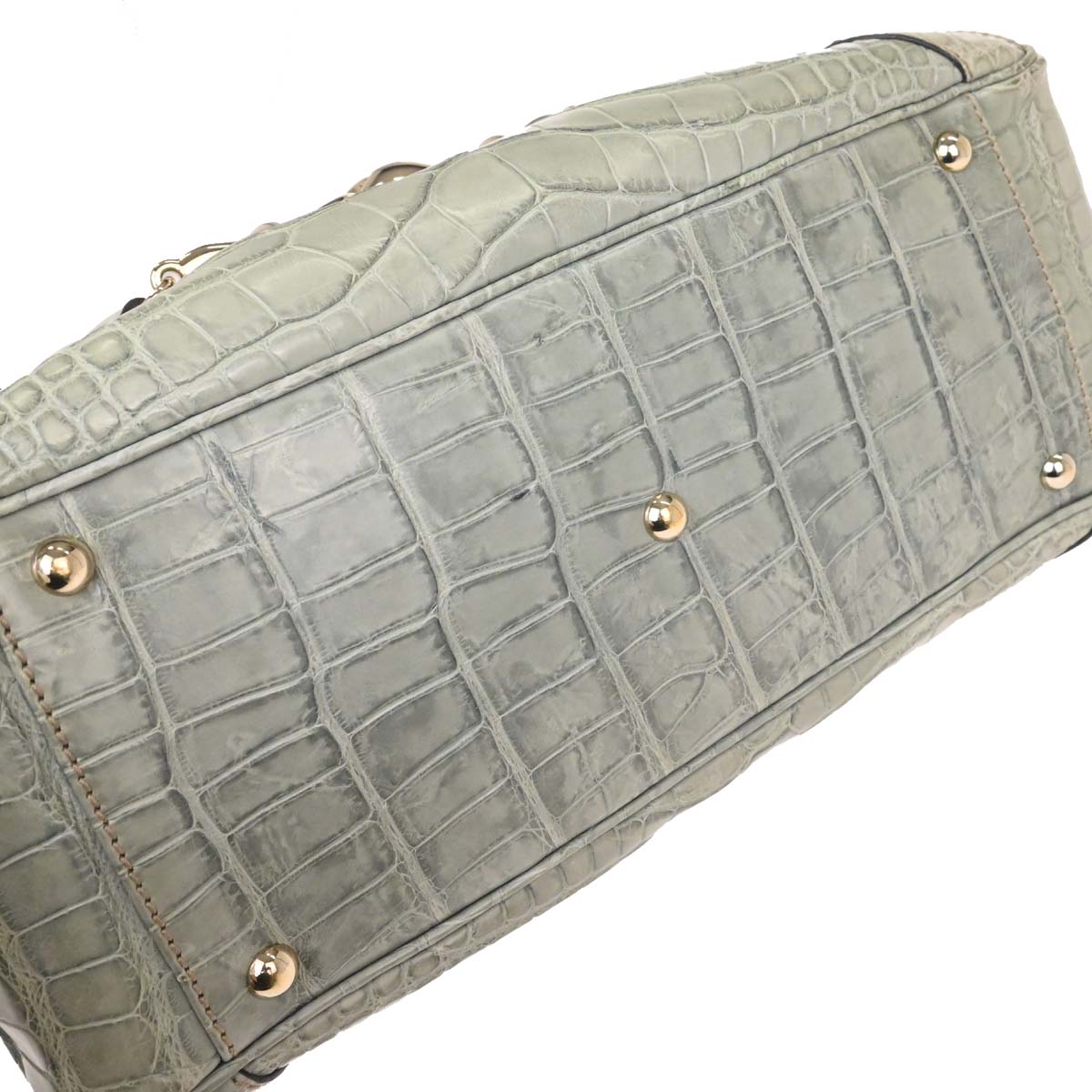 Gucci * Green Crocodile Bamboo Horsebit Handbag