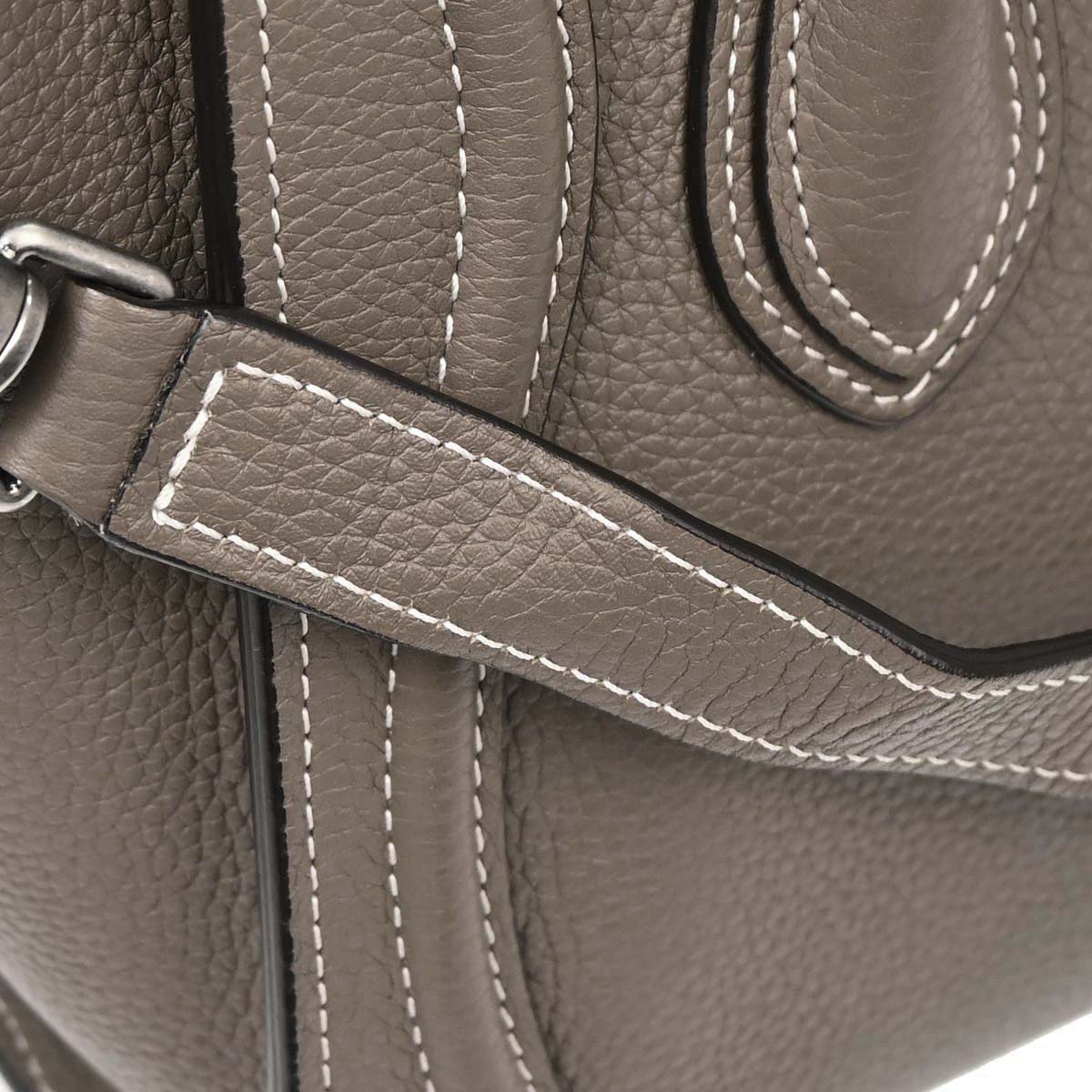 Celine Brown Leather Nano Luggage Tote Bag