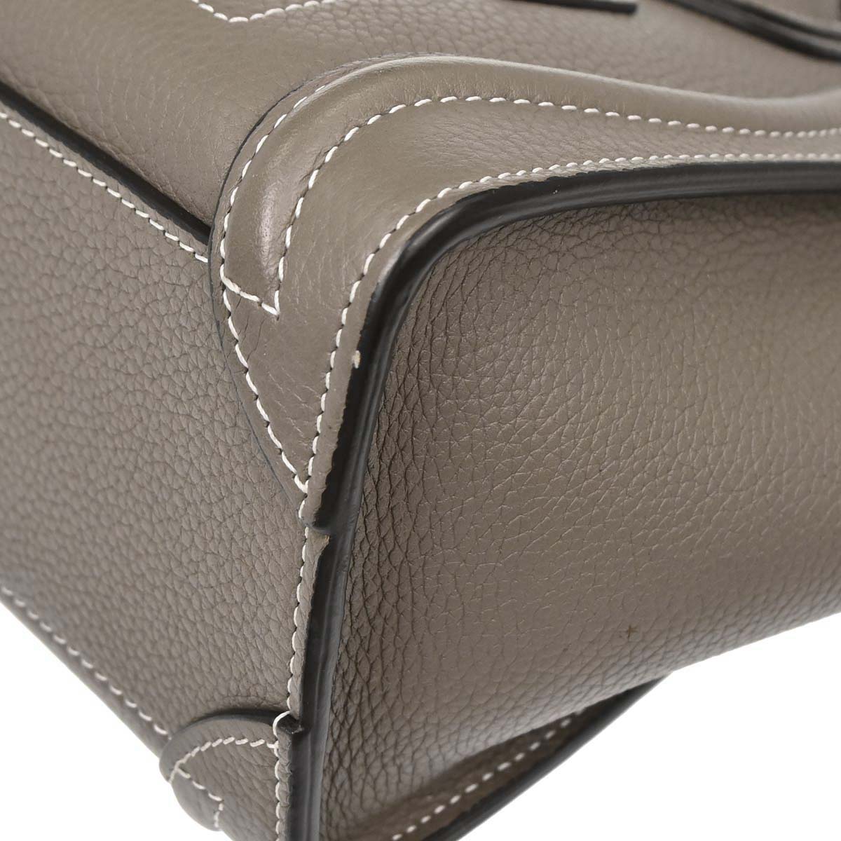 Celine Brown Leather Nano Luggage Tote Bag