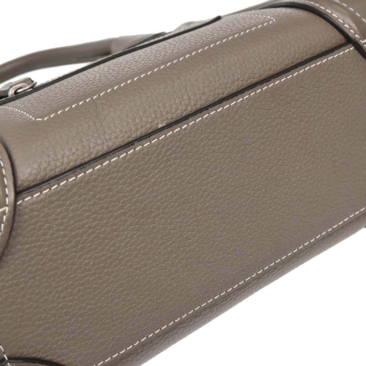 Celine Brown Leather Nano Luggage Tote Bag