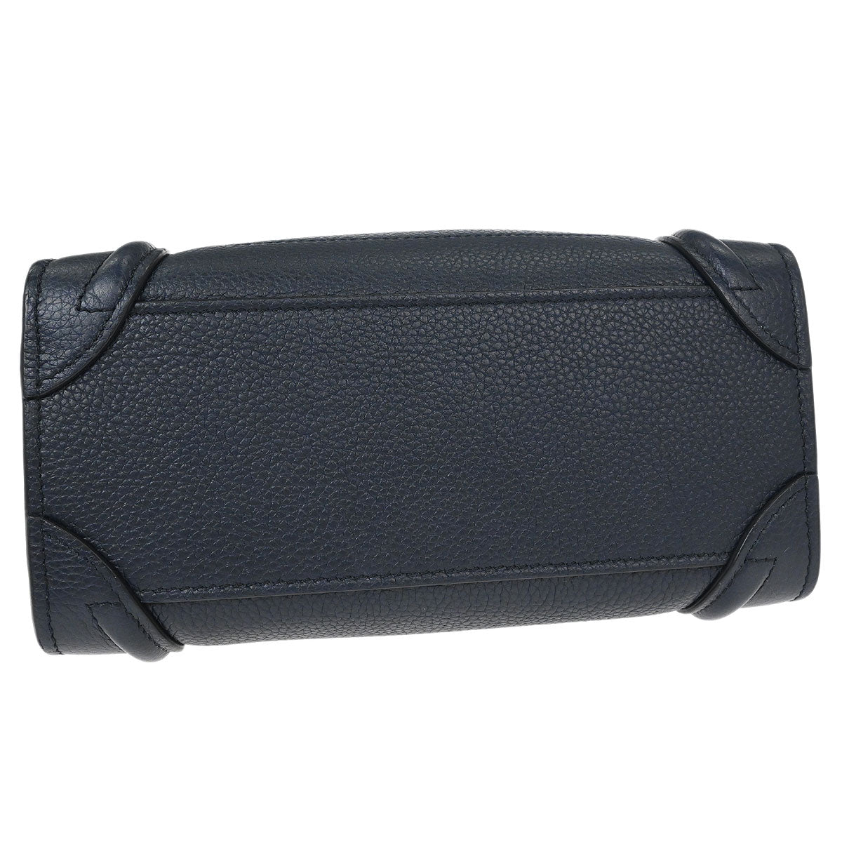 Celine Navy Leather Nano Luggage Shoulder Tote Bag