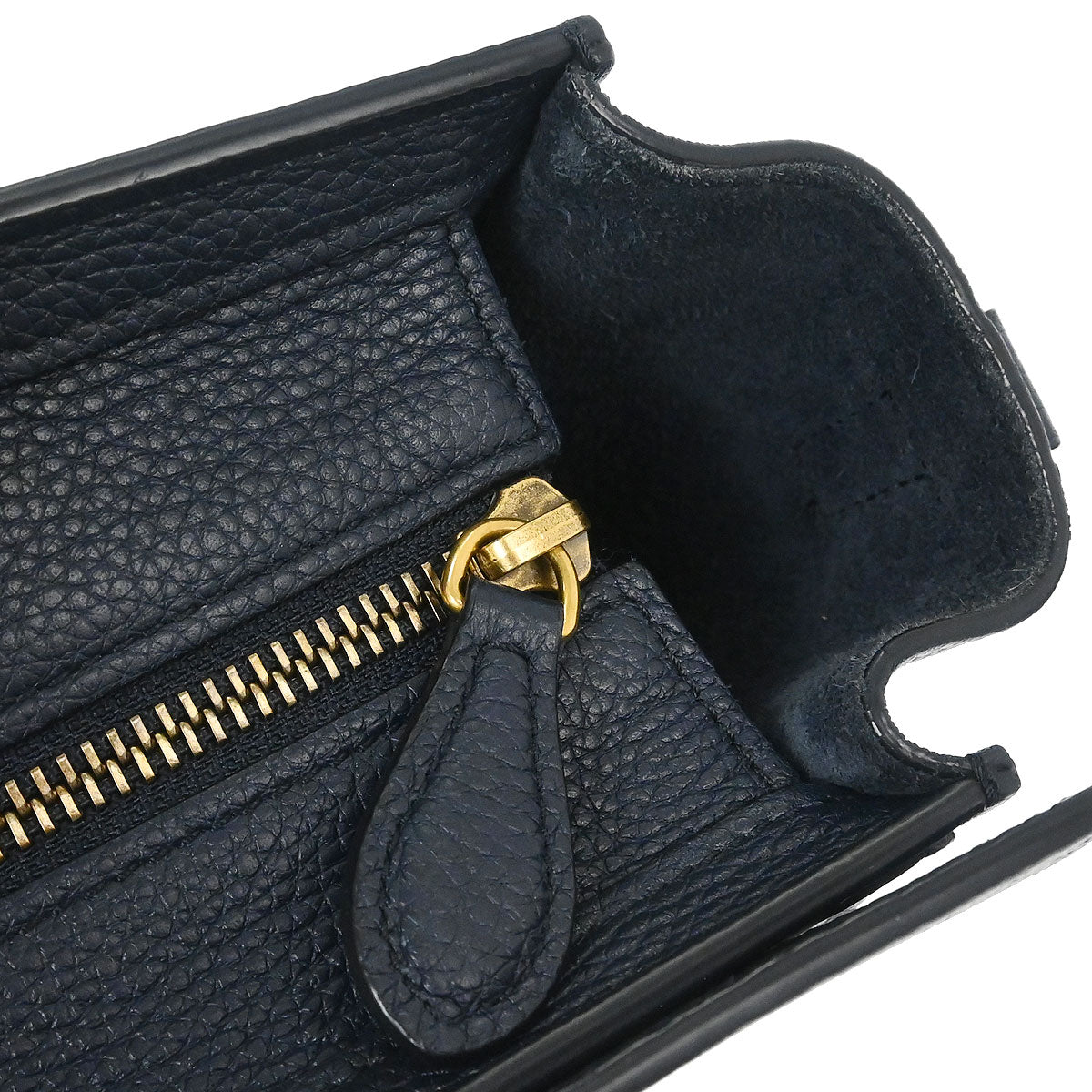 Celine Navy Leather Nano Luggage Shoulder Tote Bag