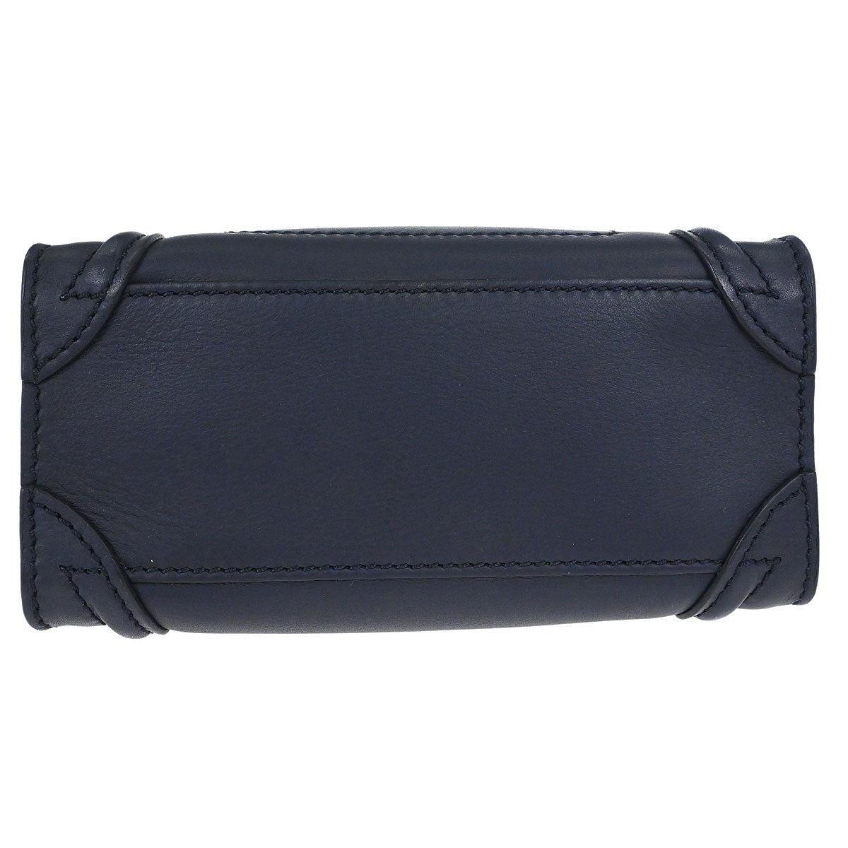 Celine Navy Leather Nano Luggage 2way Shoulder Tote Bag