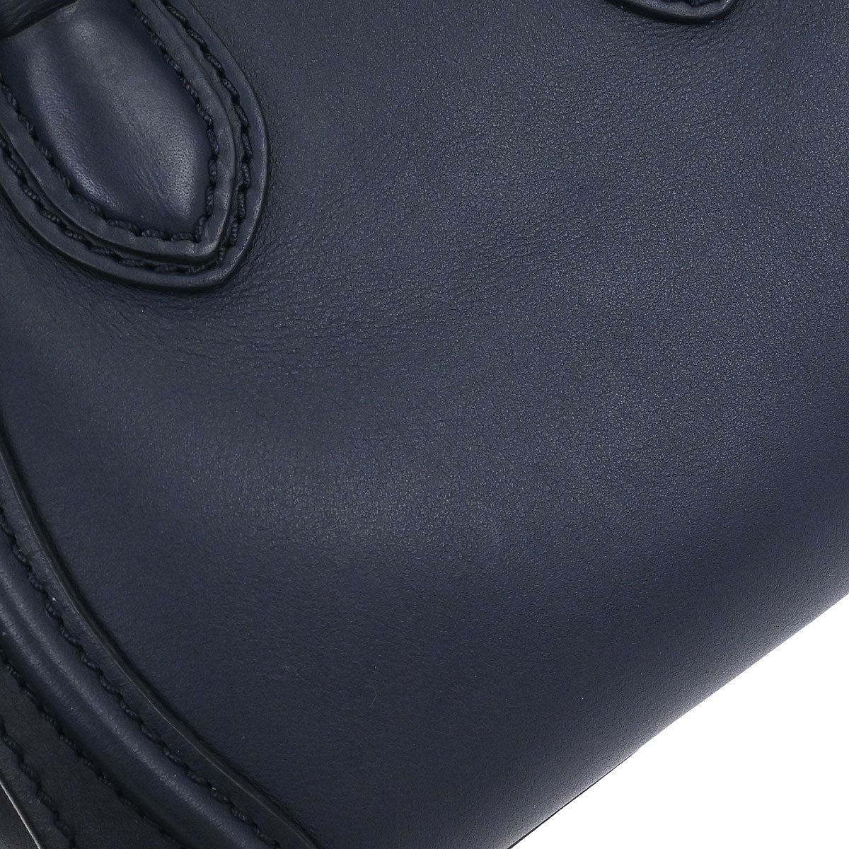 Celine Navy Leather Nano Luggage 2way Shoulder Tote Bag