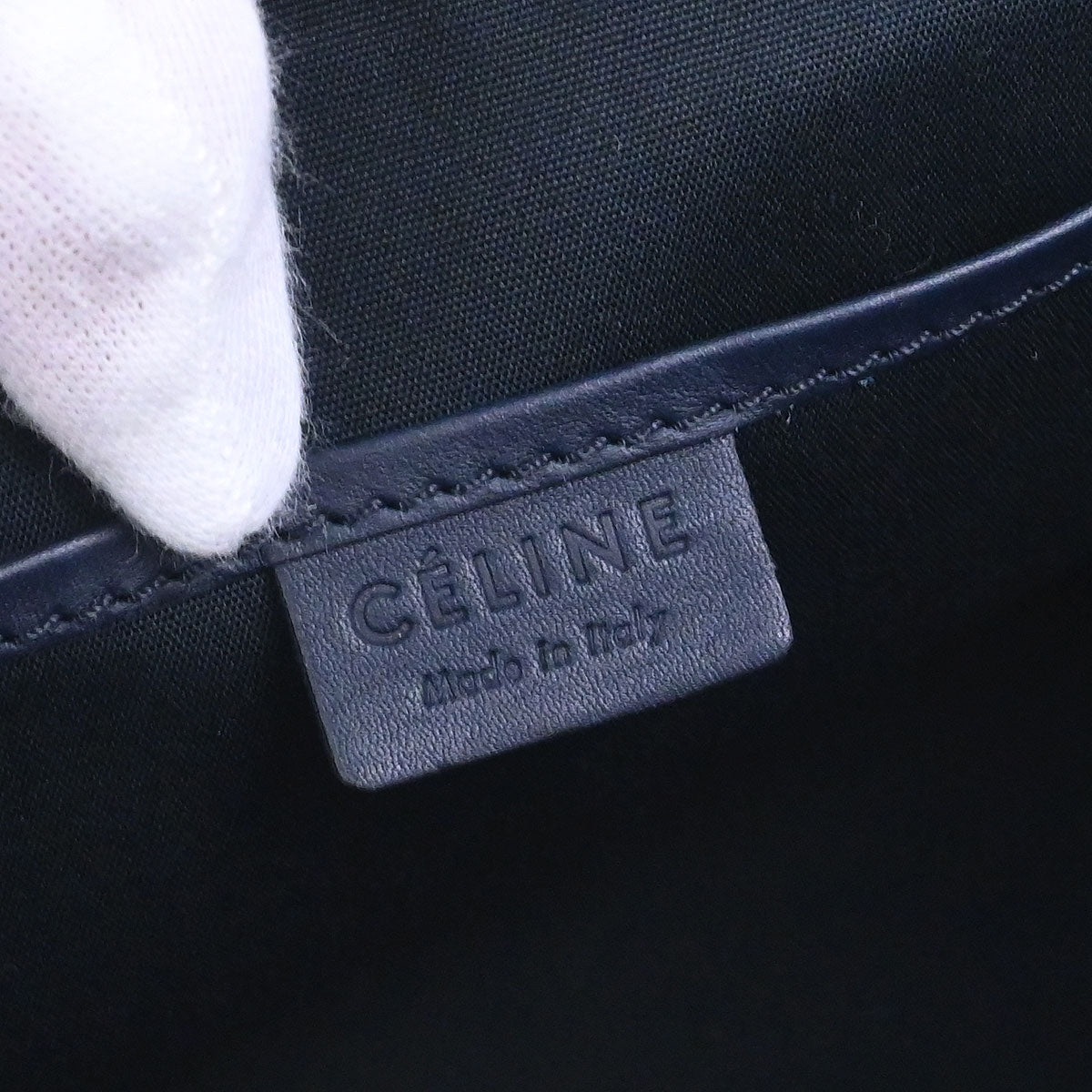 Celine Navy Leather Nano Luggage 2way Shoulder Tote Bag