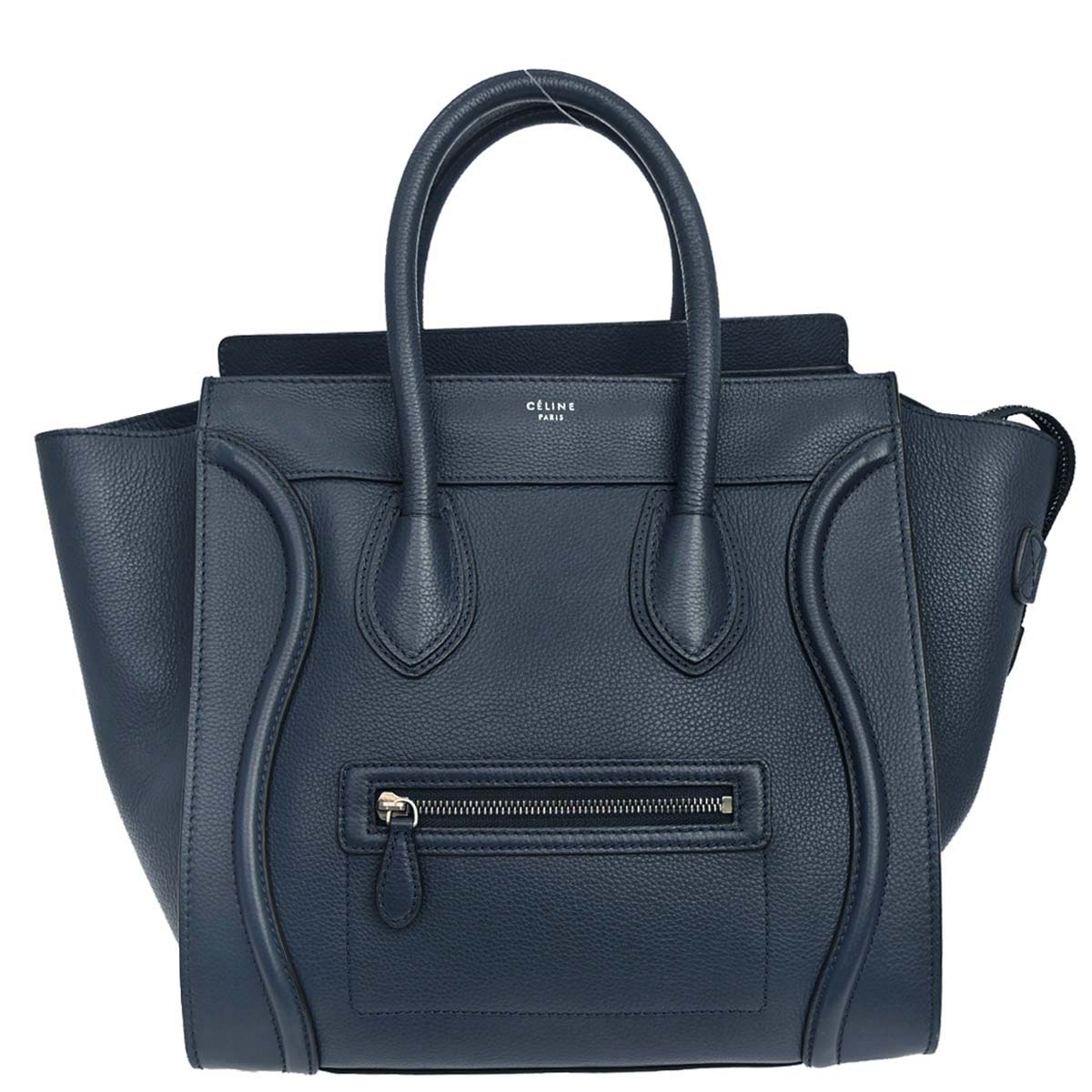 Celine Navy Mini Luggage Tote Bag