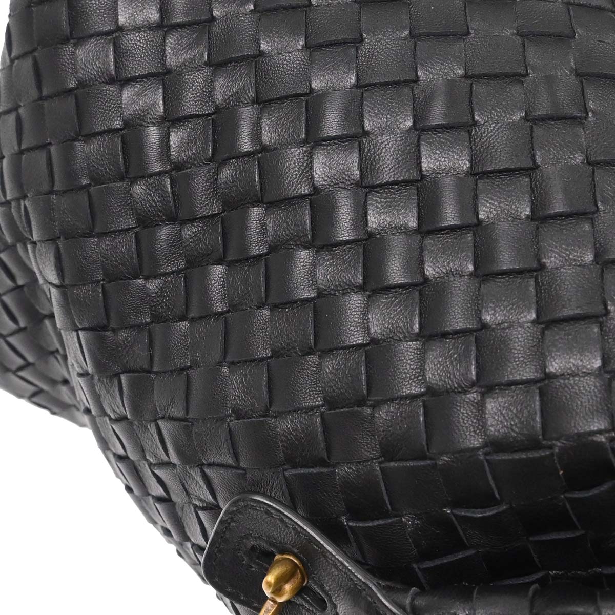 Bottega Veneta Black Lambskin Intrecciato Handbag