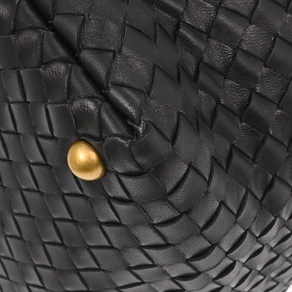 Bottega Veneta Black Lambskin Intrecciato Handbag