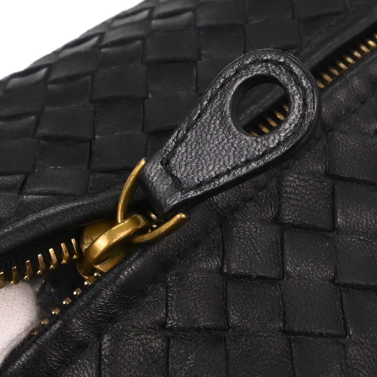 Bottega Veneta Black Lambskin Intrecciato Handbag