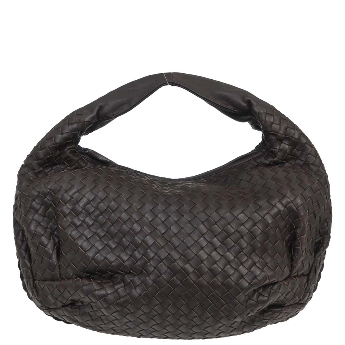 Bottega Veneta Brown Lambskin Intrecciato Hobo Handbag