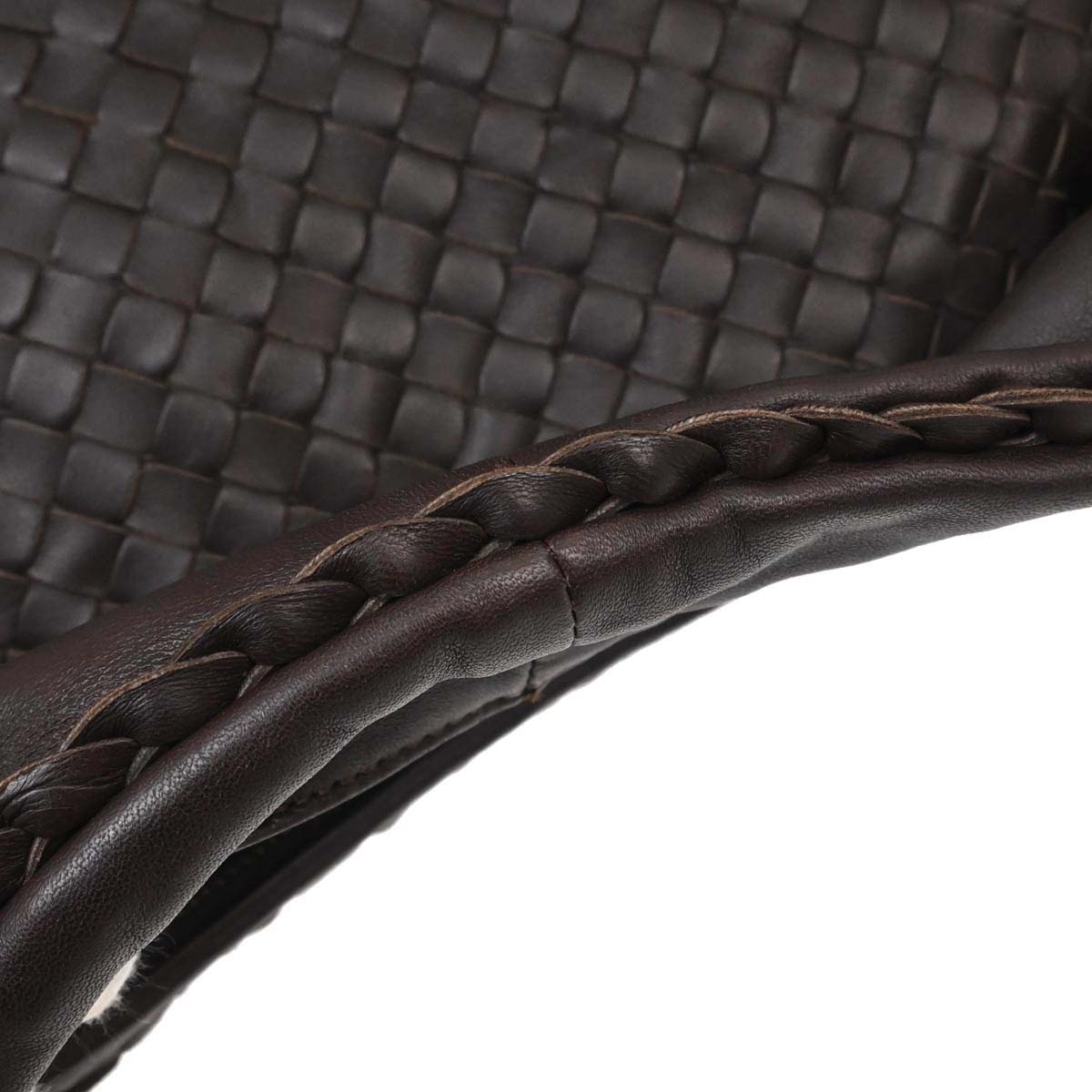 Bottega Veneta Brown Lambskin Intrecciato Hobo Handbag