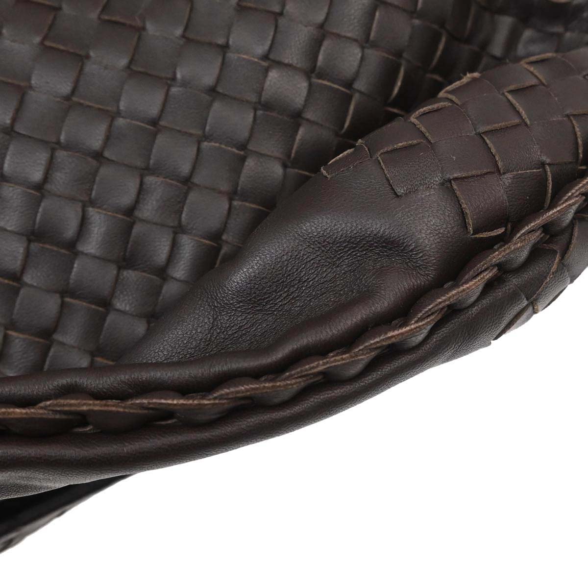 Bottega Veneta Brown Lambskin Intrecciato Hobo Handbag