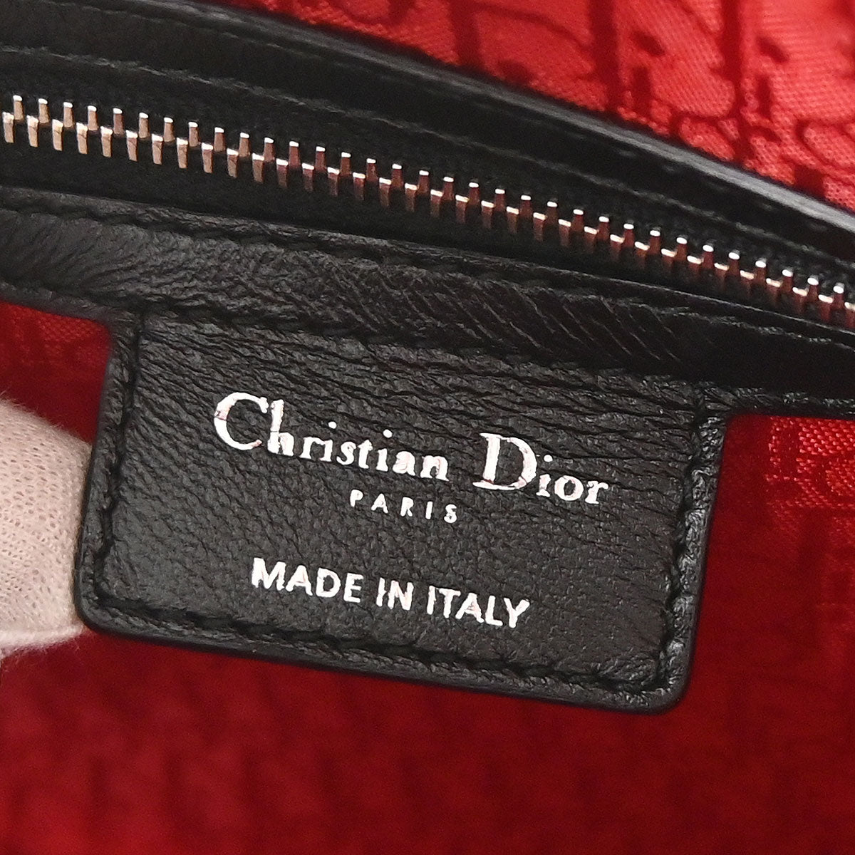 Christian Dior Black Lambskin Large Lady Dior Cannage 2way Shoulder Handbag