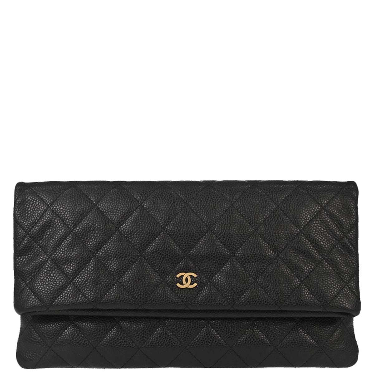 Chanel Black Caviar Skin Clutch Bag