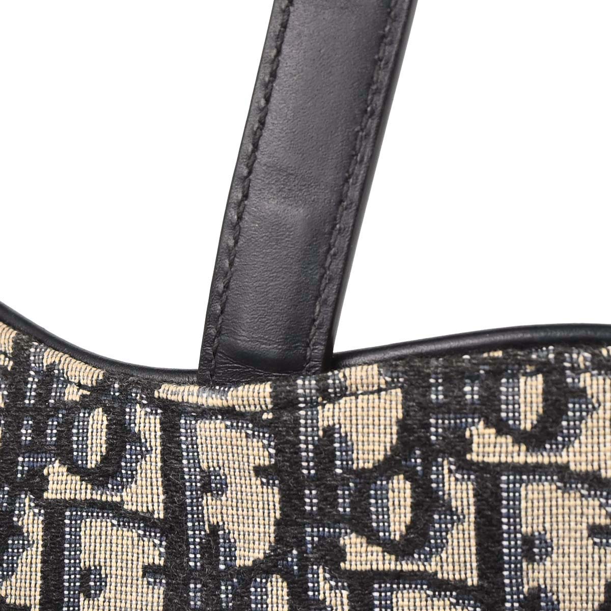 Christian Dior Navy Trotter Oblique Saddle 2way Shoulder Handbag